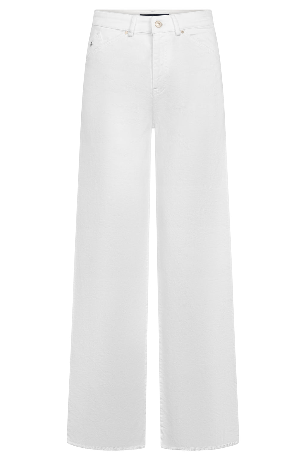 White wide-leg jeans on a white background