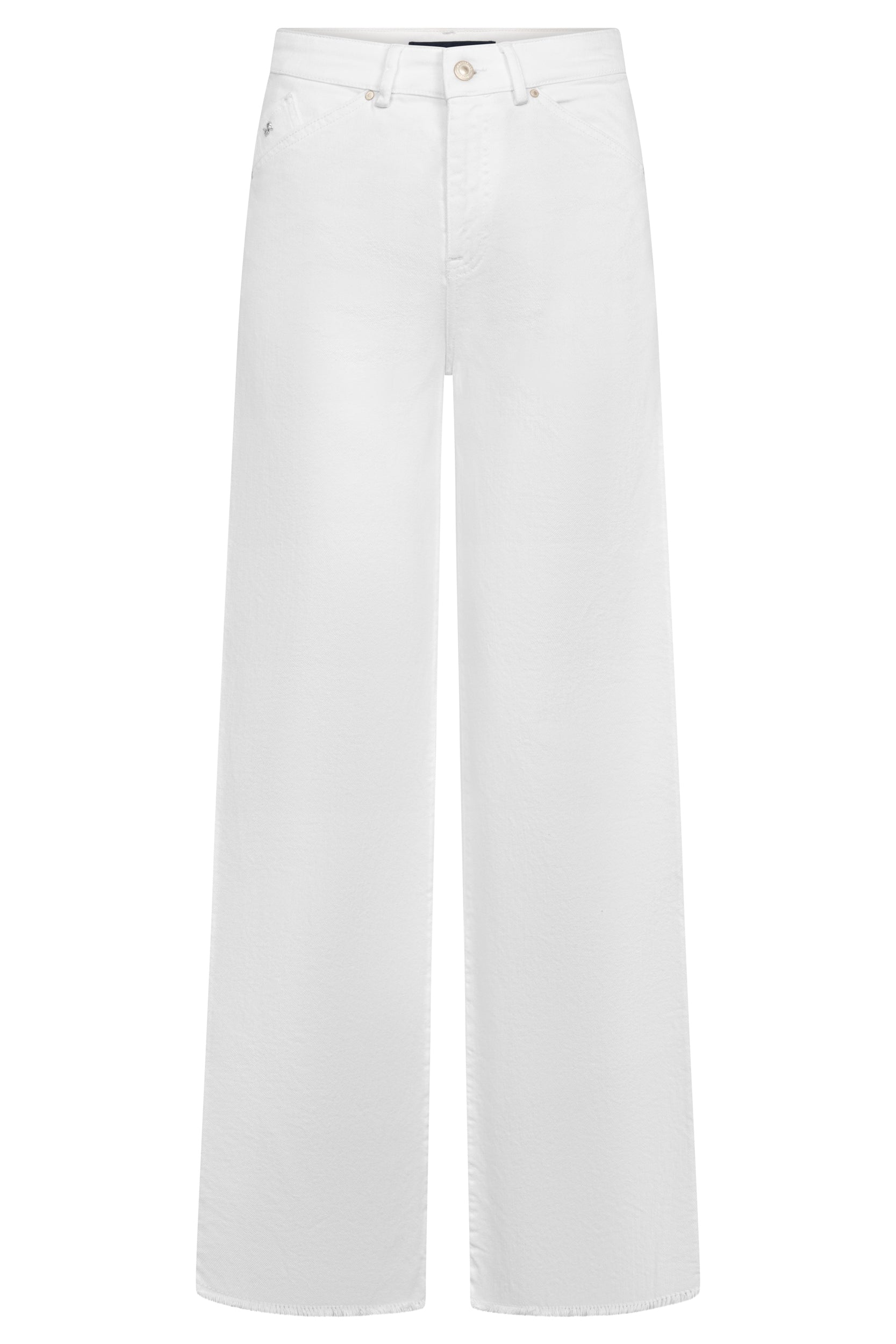 White wide-leg jeans on a white background