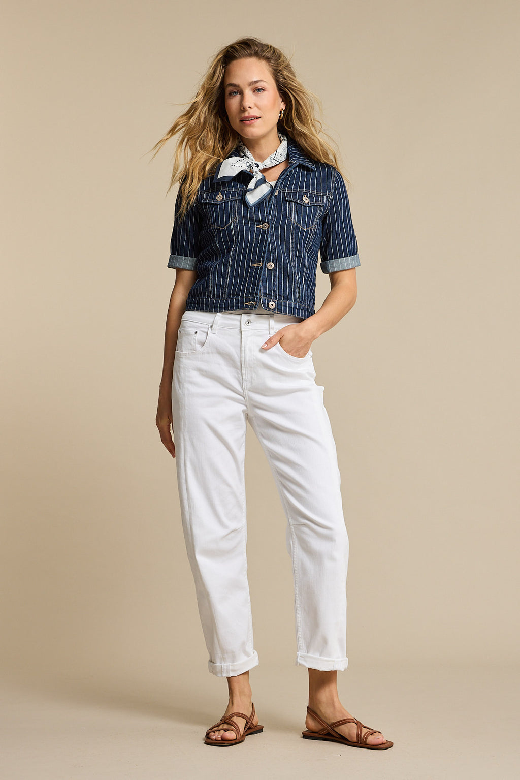Red Button - Caitlina Sidepatch White Jean