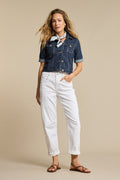Red Button - Caitlina Sidepatch White Jean