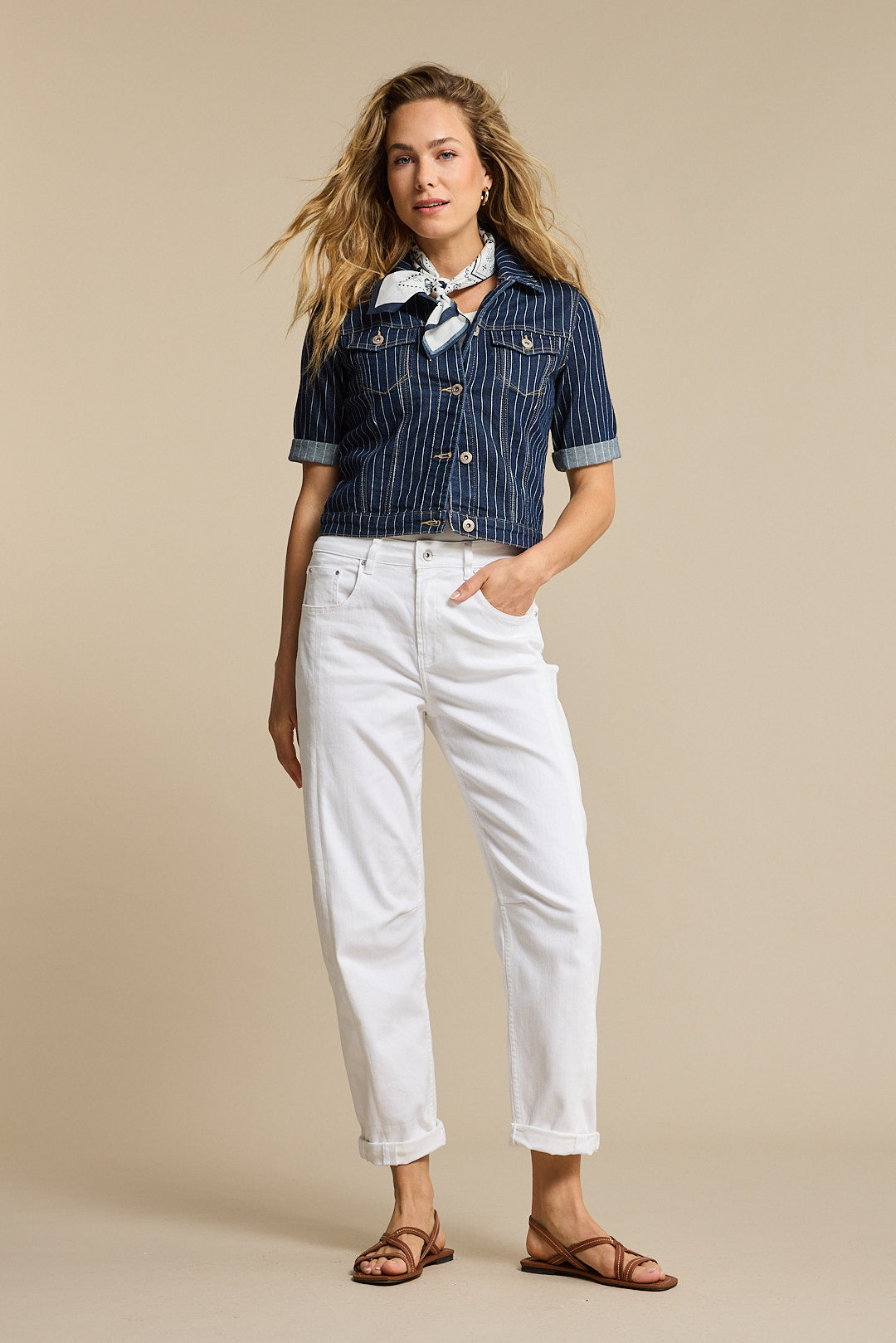 Red Button - Caitlina Sidepatch White Jean