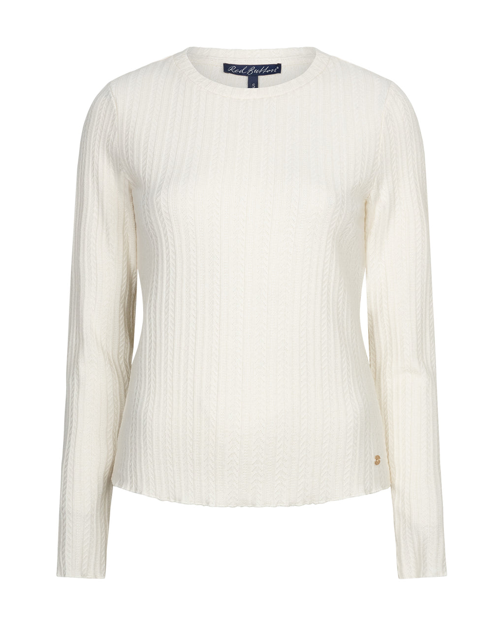 Red Button - Ecru Fine Knit Top