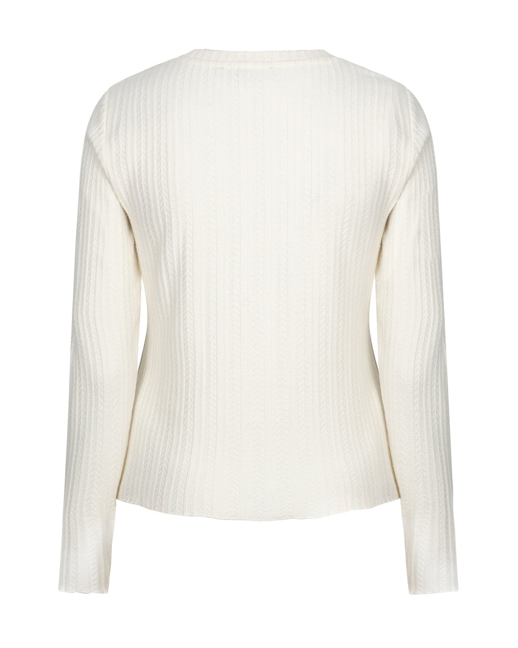 Red Button - Ecru Fine Knit Top
