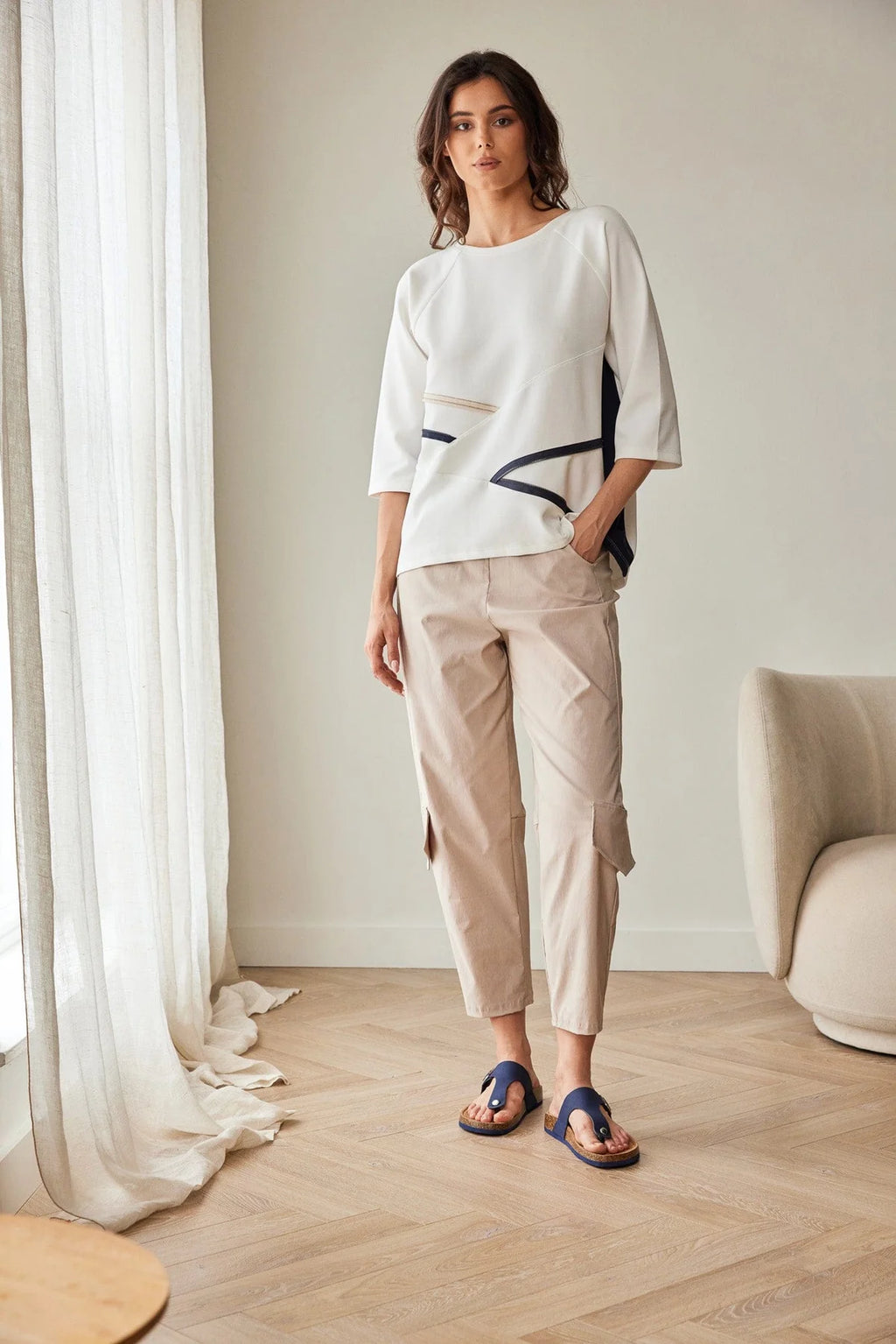 Peruzzi - Sand Cargo Slouch Trouser