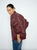 Mos Mosh - Ruby Leather Bomber Jacket