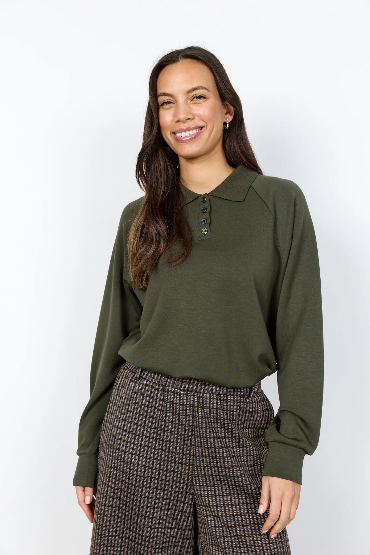 Soya Concept - Banu Collar Forest Green Top