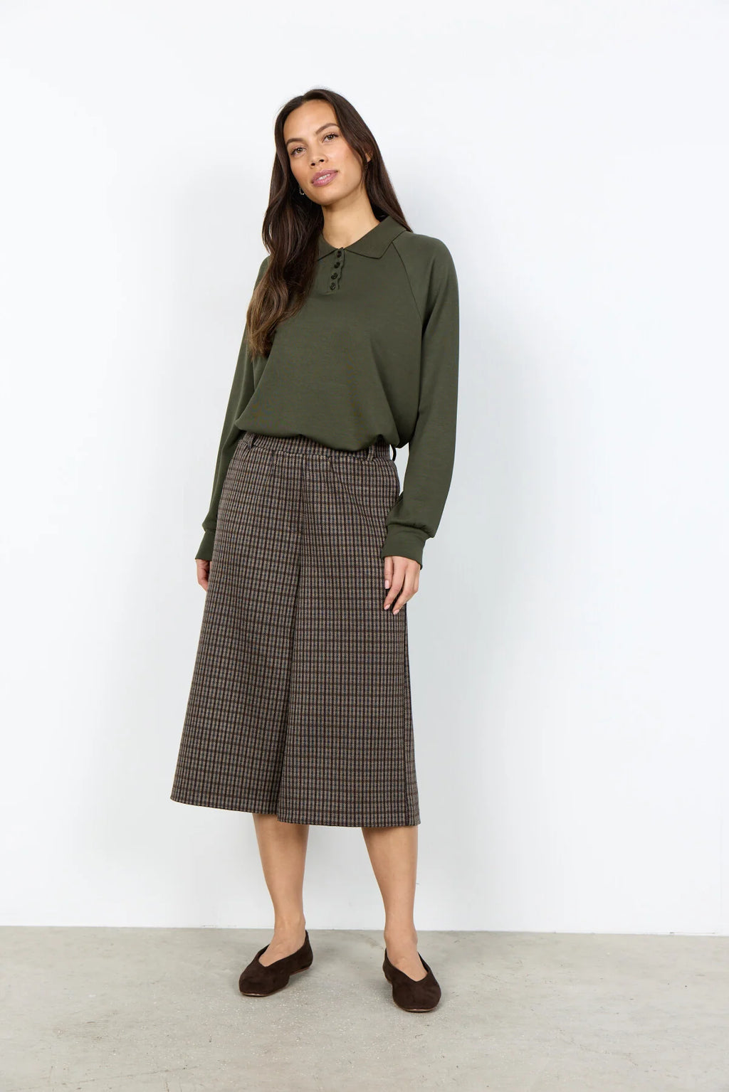 Soya Concept - Banu Collar Forest Green Top