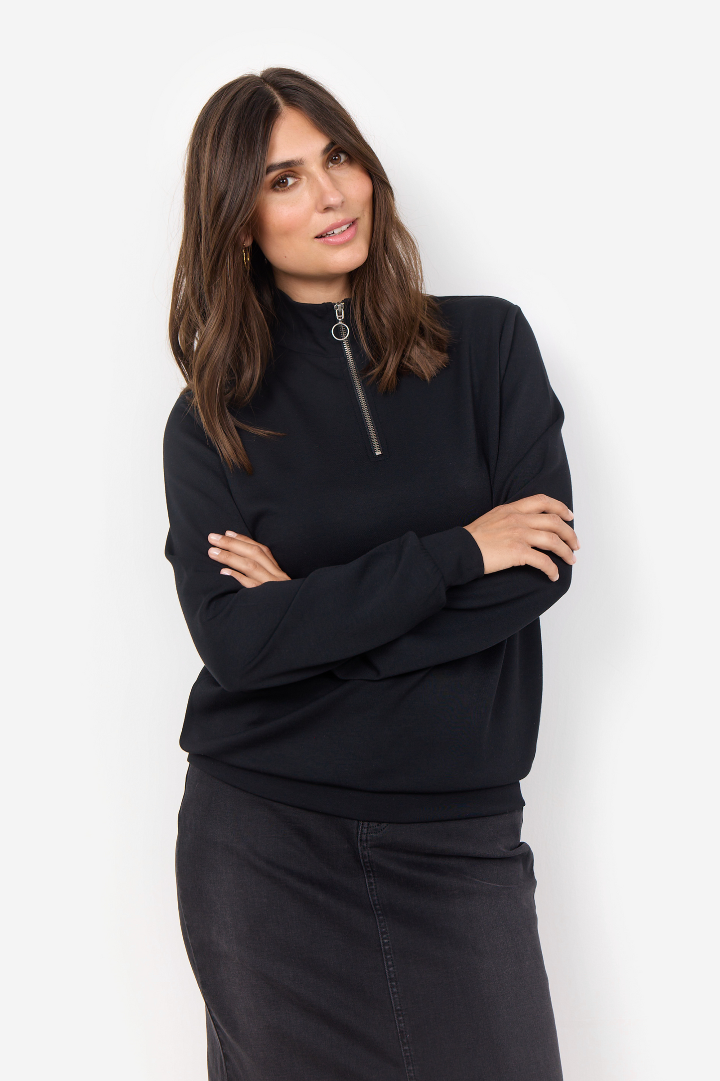 Soya Concept - Banu Half Zip in Black