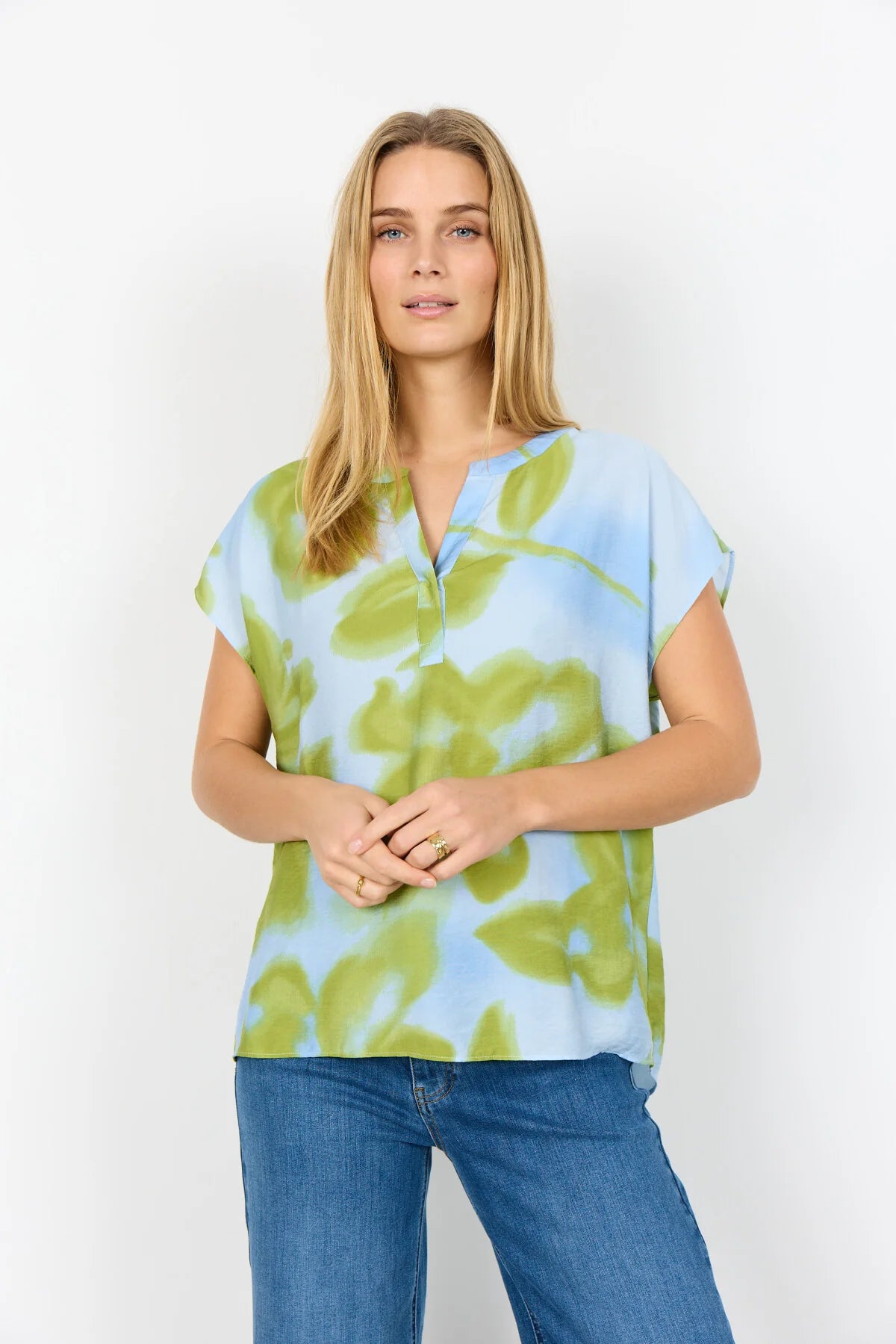 Soya Concept - Cate Blue And Green Blouse