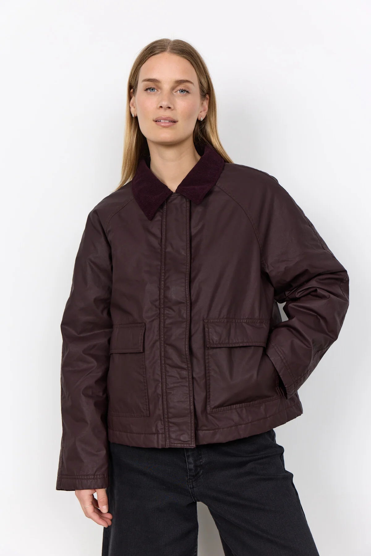 Soya Concept - Gia Wax Jacket in Plum