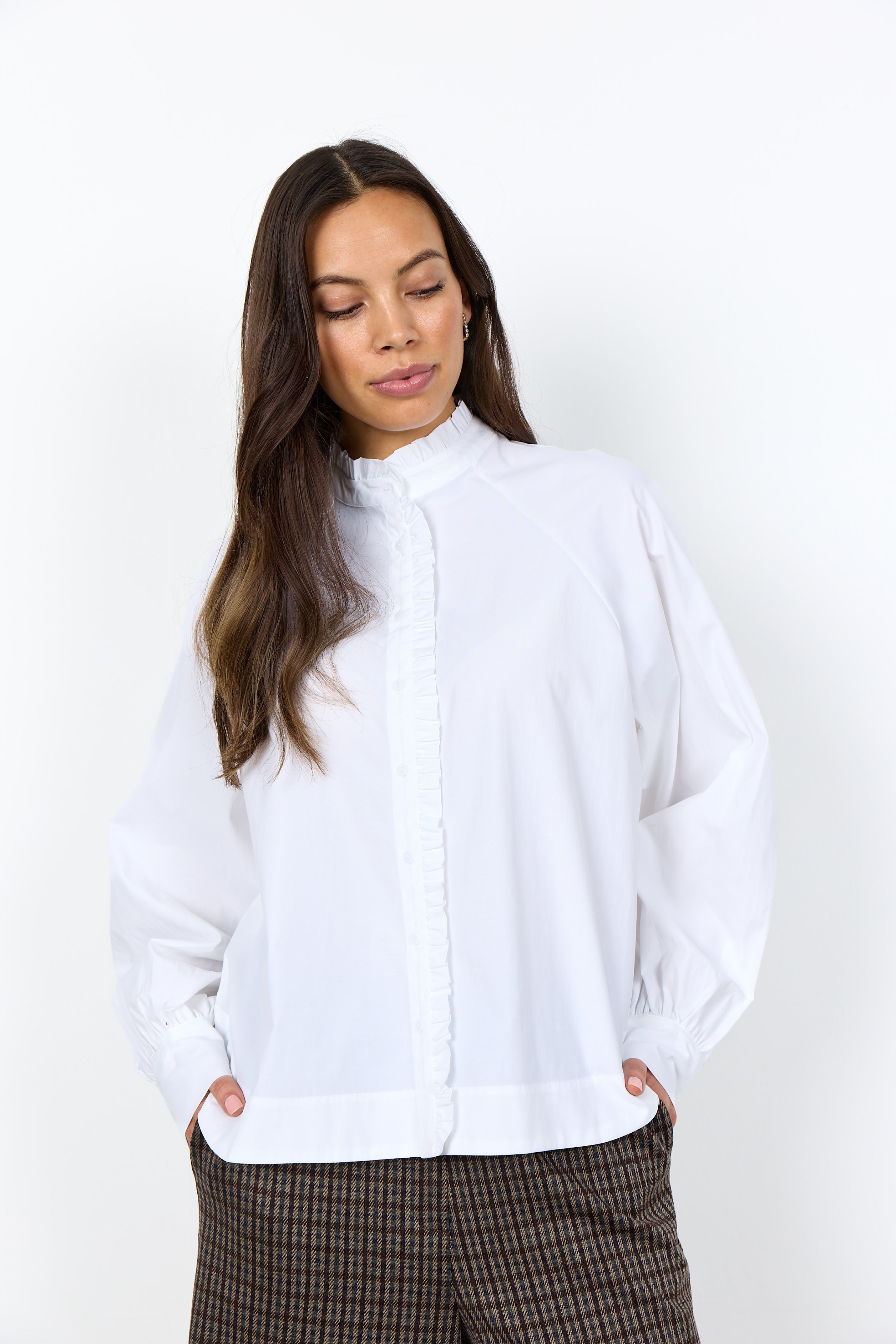Soya Concept - Nettie White Ruffle Shirt