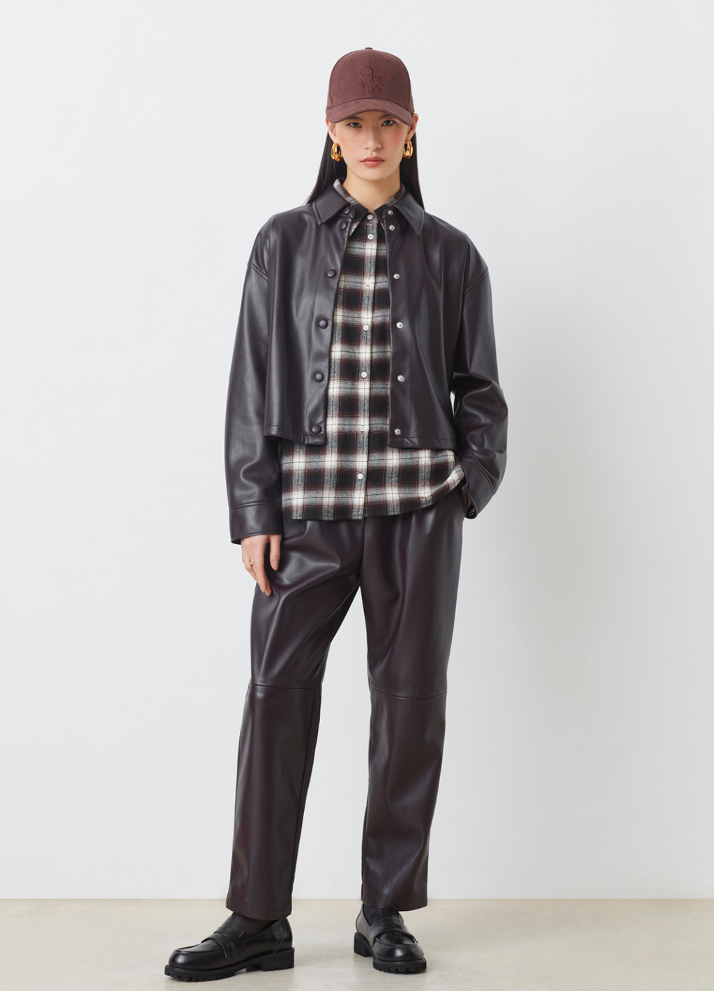 Suncoo - Joe Prune Pleather Pants
