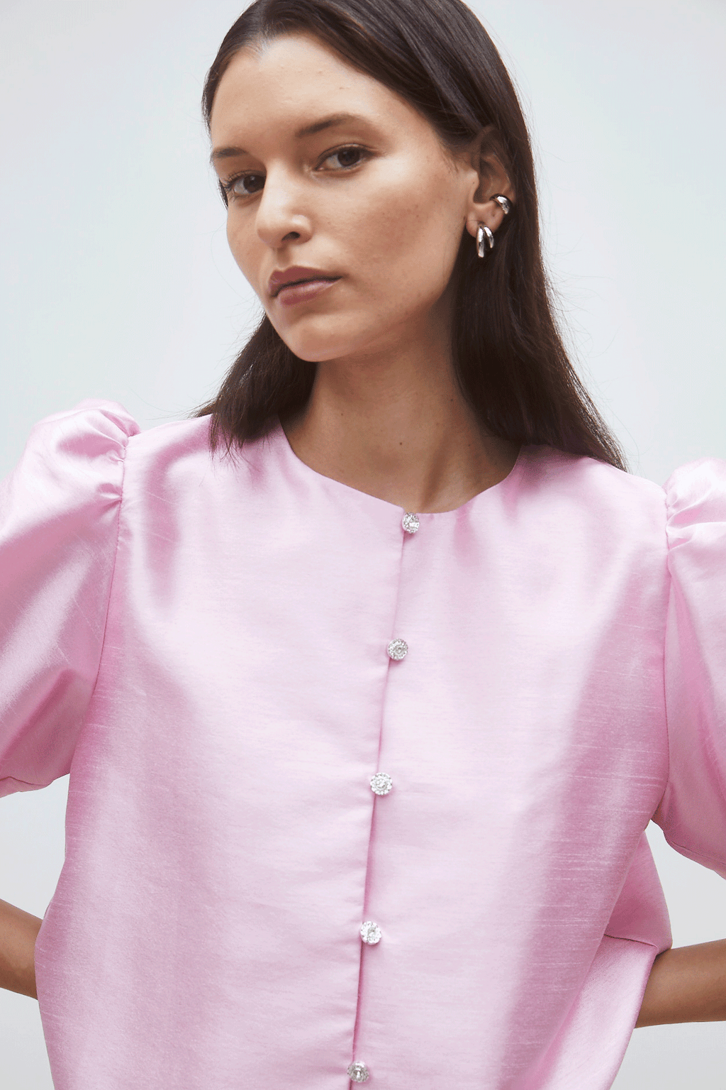 Suncoo - Luciol  Rose Puff Blouse