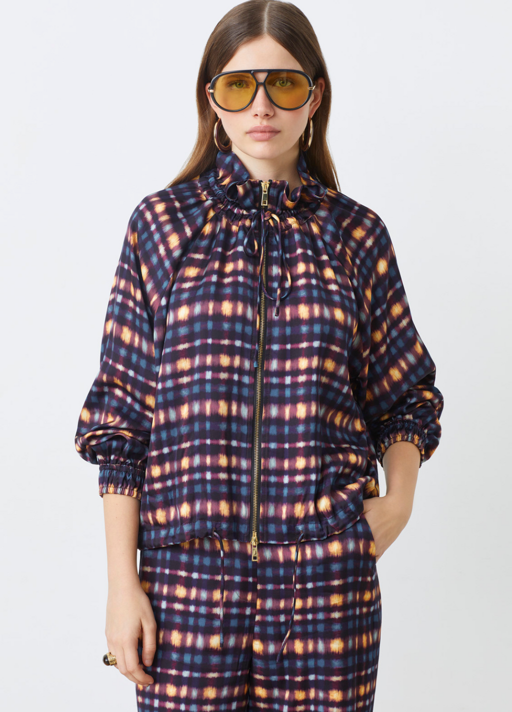Suncoo - Luis Zip Pattern Blouse