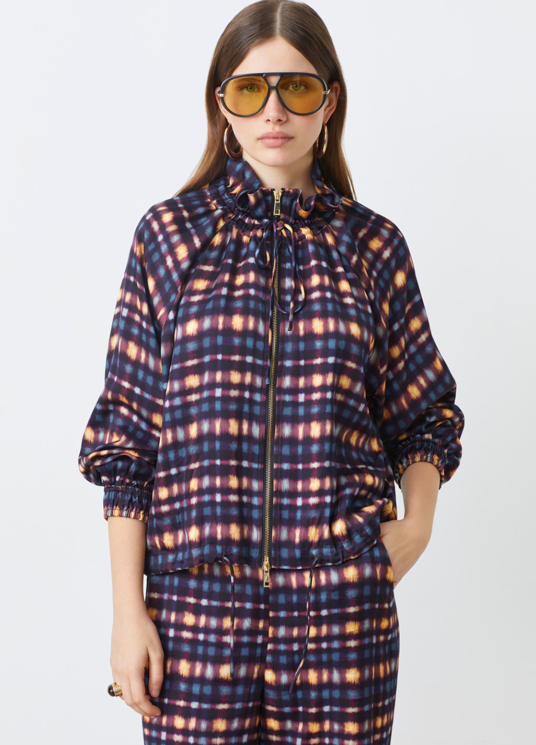 Suncoo - Luis Zip Pattern Blouse