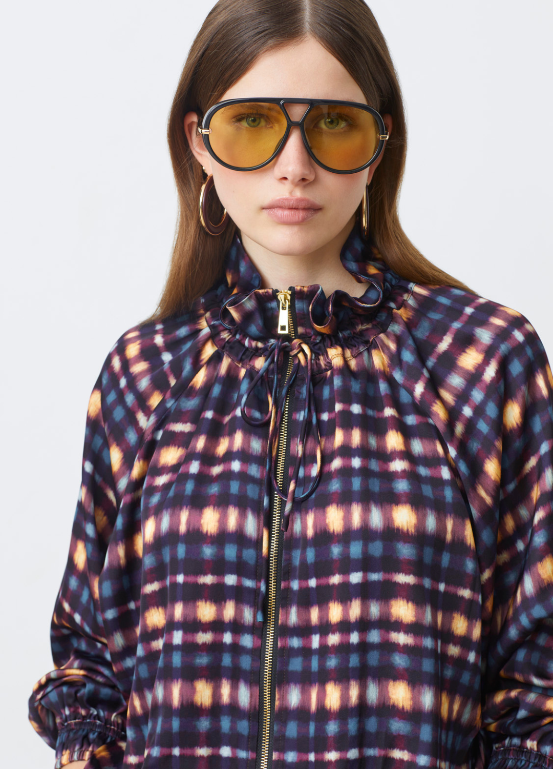 Suncoo - Luis Zip Pattern Blouse