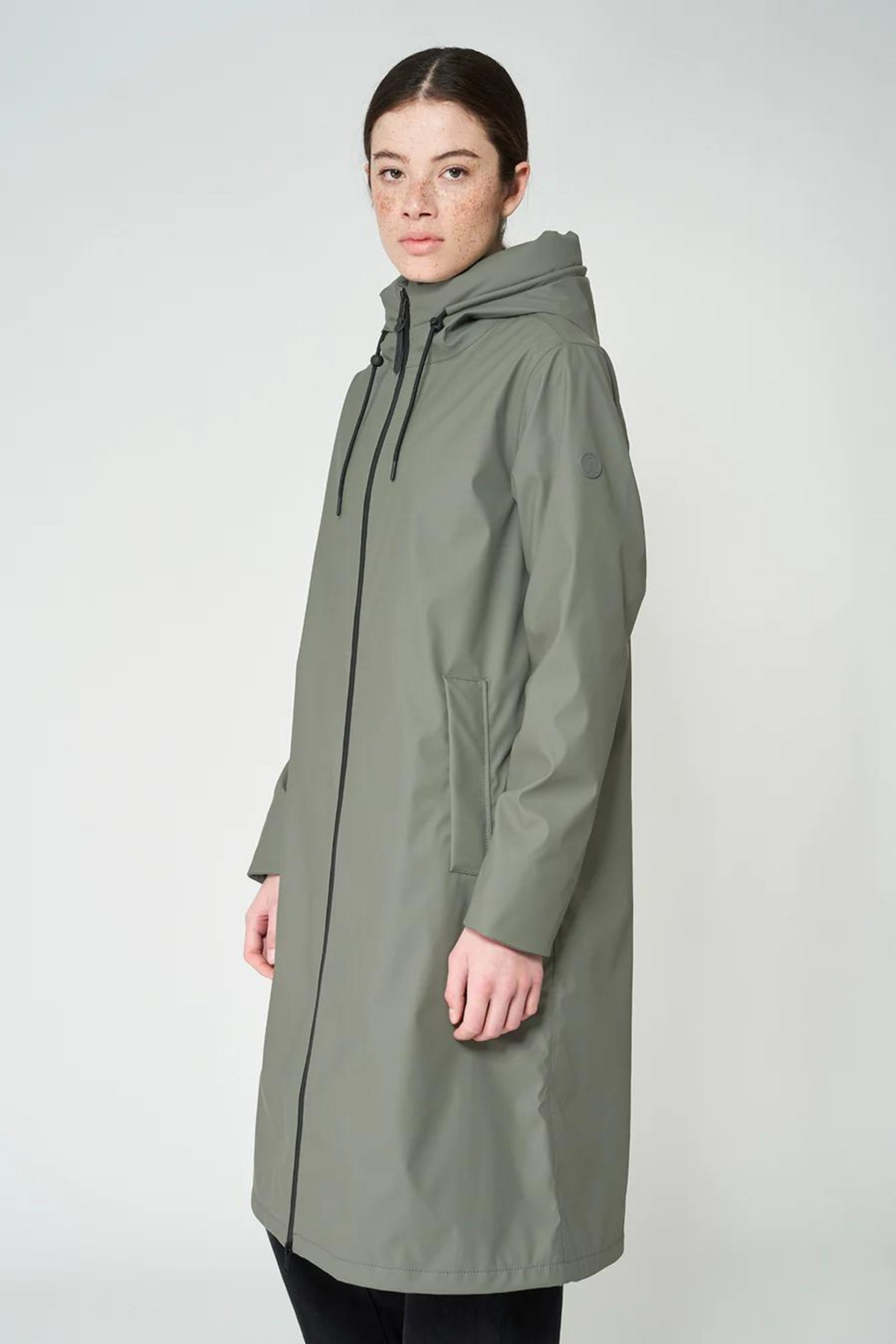 Tanta Neige Waterproof Raincoat in Basil Diamonds Pearls