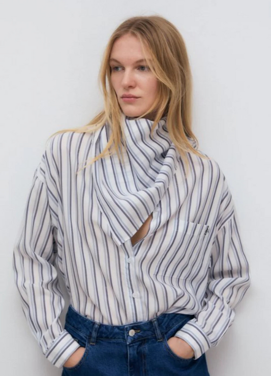 The New Society - Estela Navy Stripe Shirt