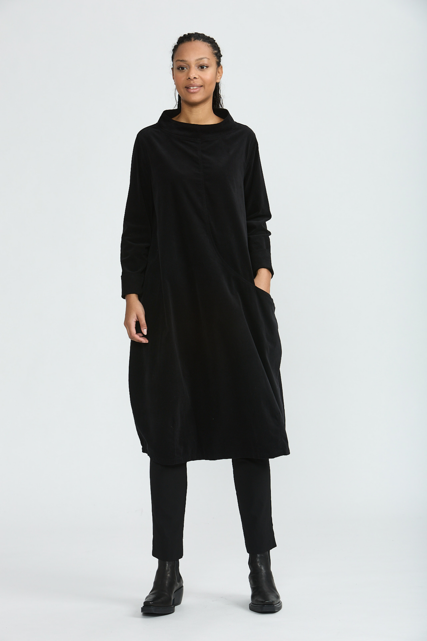 Vetono - Soft Cord Black Dress