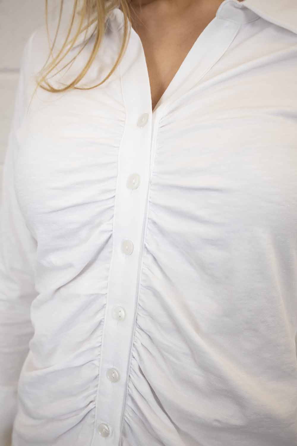 Addison Rouched Cotton Shirt