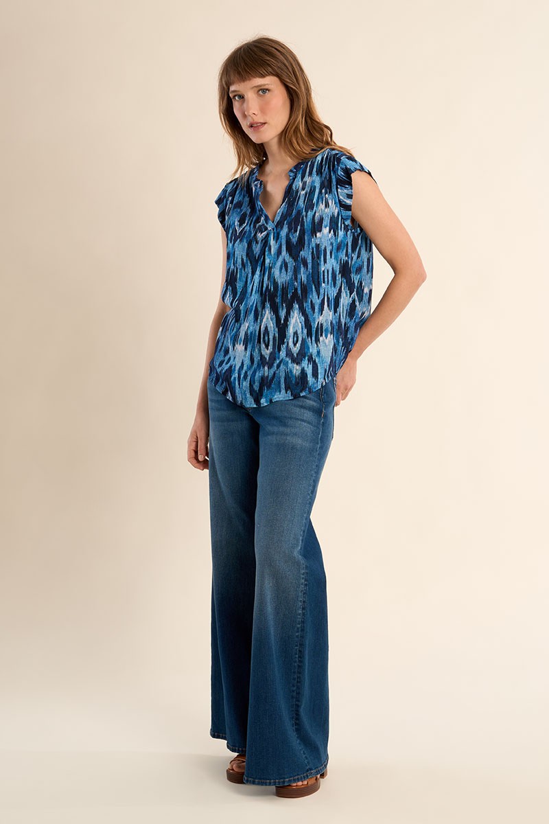 Molly Bracken - Blue Pattern Blouse