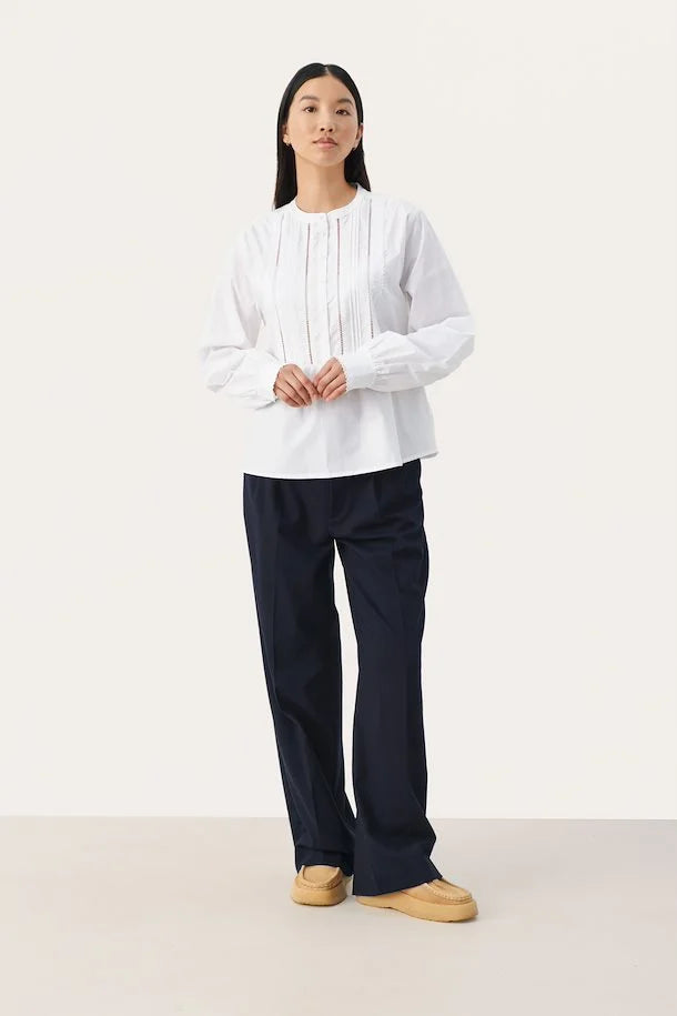 Filica Lace Cotton White Shirt
