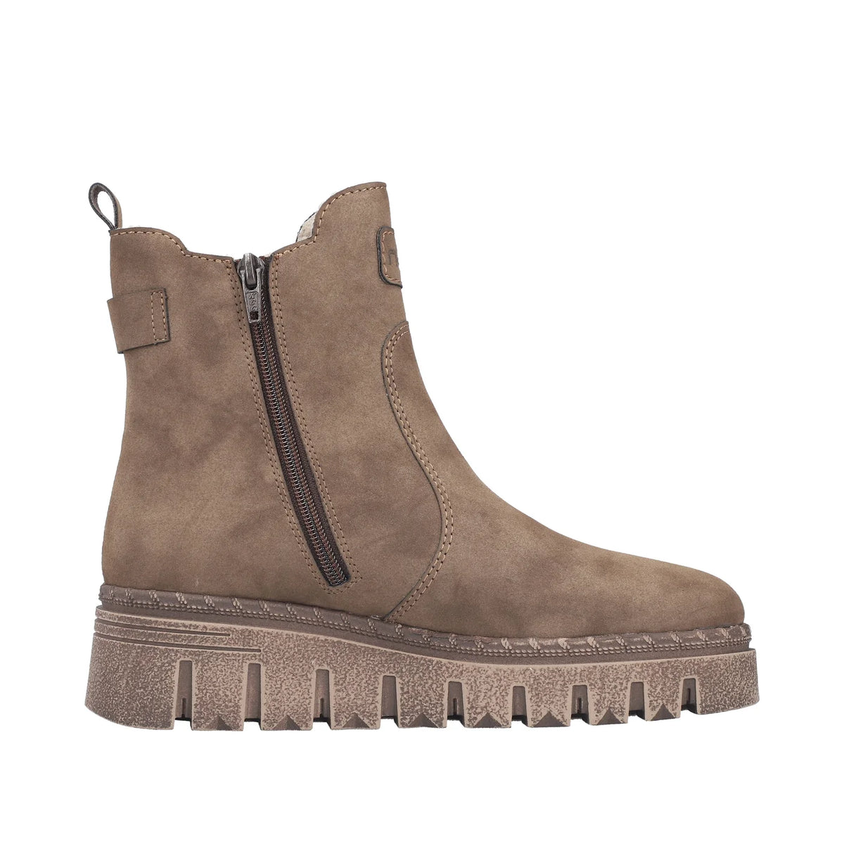 Rieker - Zipped Taupe Chelsea Boot