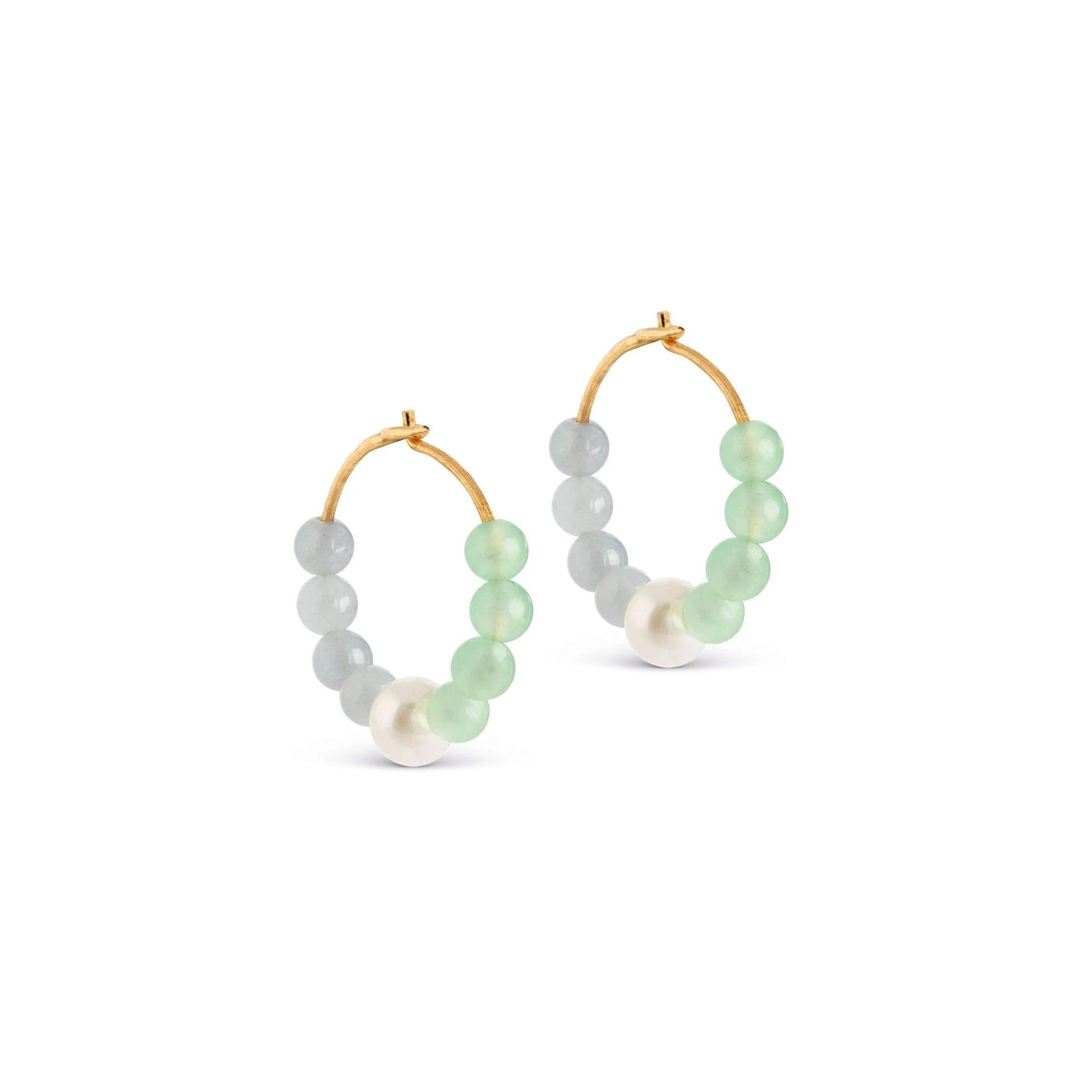 Enamel Copenhagen - Light Green & Blue Kalea Hoop - Diamonds & Pearls