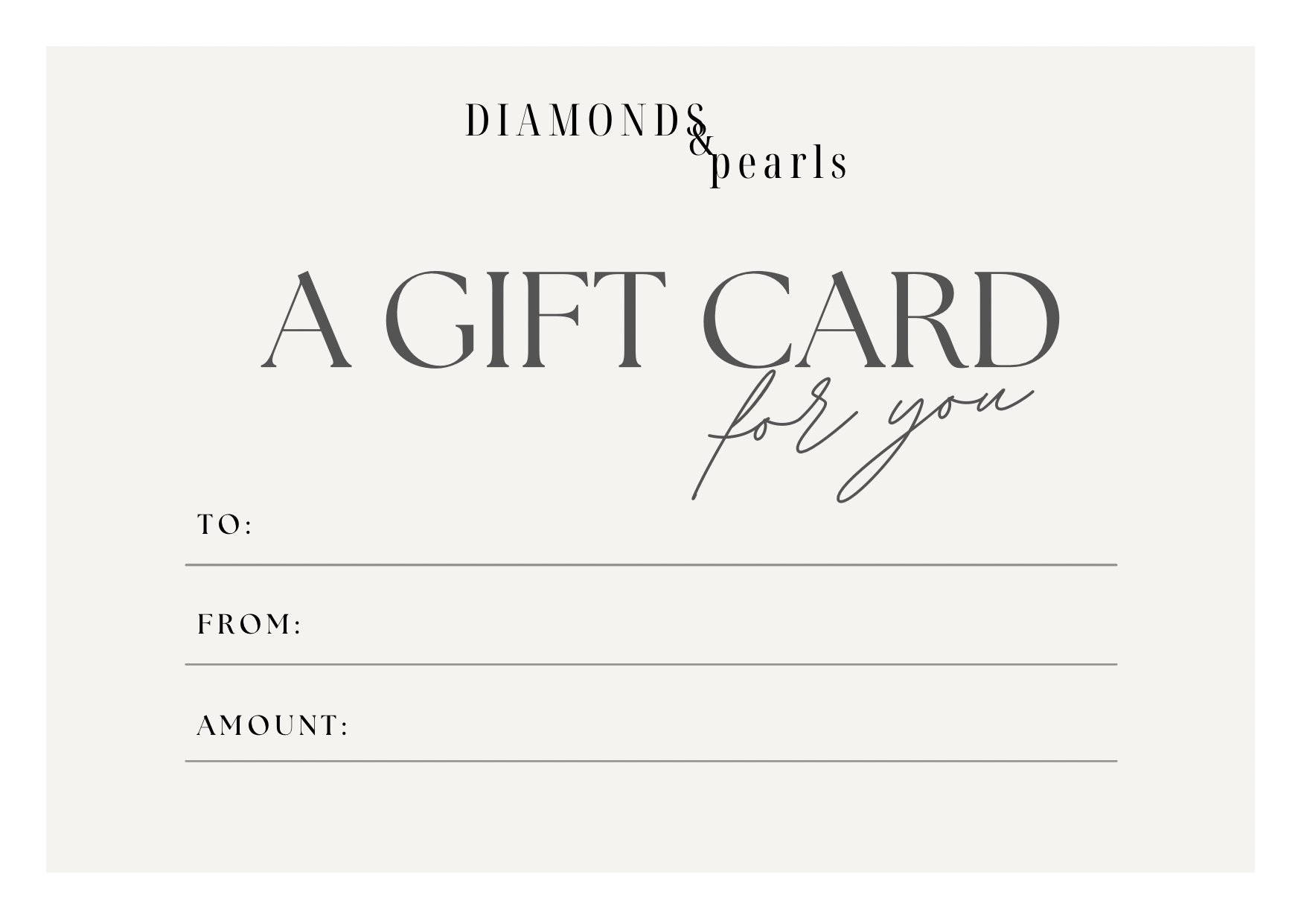 Diamonds & Pearls Gift Cards