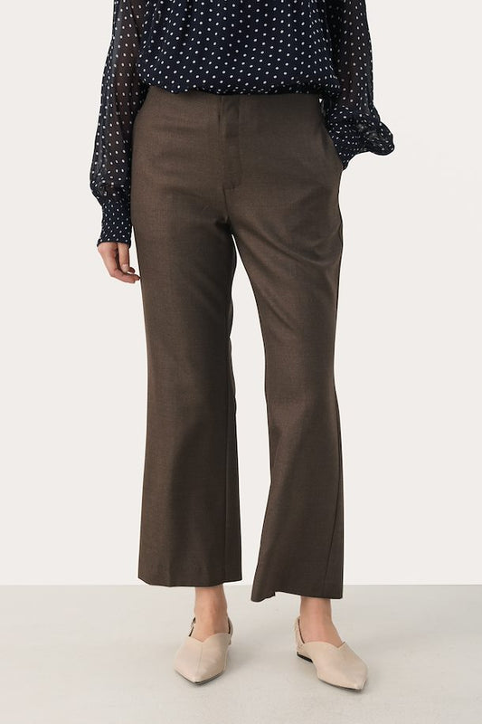 Lemoni Tailored Wool Pants in Hot Fudge