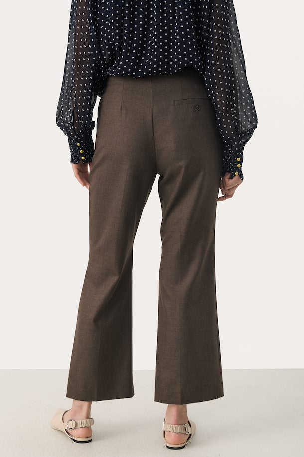 Lemoni Tailored Wool Pants in Hot Fudge