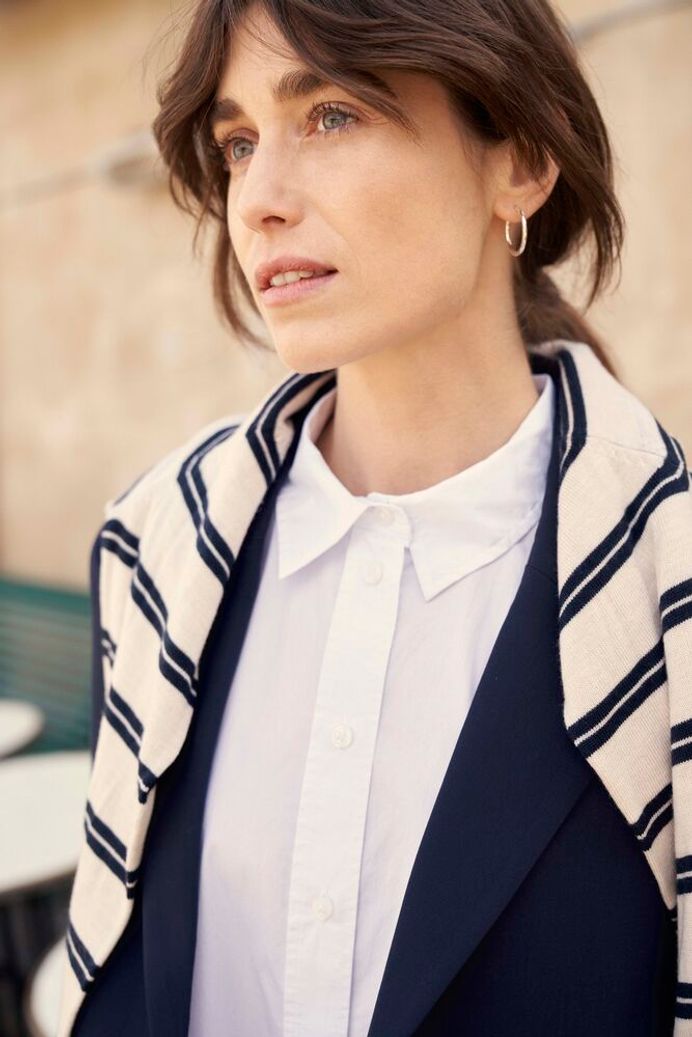 Part Two - Noelani Navy Stripe Cardigan