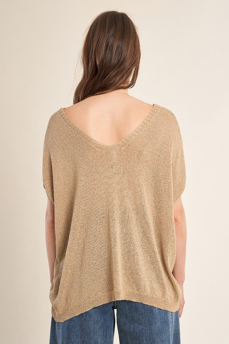 Molly Bracken - Iridescent Beige Top