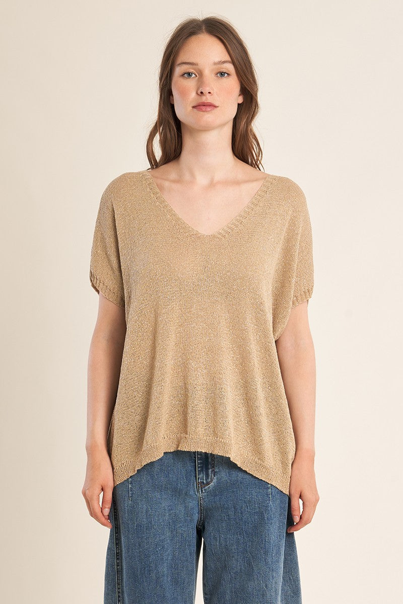 Molly Bracken - Iridescent Beige Top