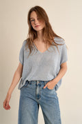 Molly Bracken - Iridescent Blue Top