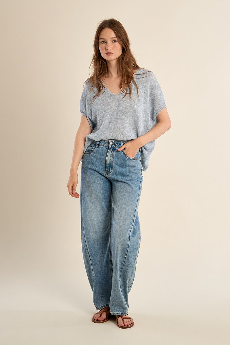 Molly Bracken - Iridescent Blue Top