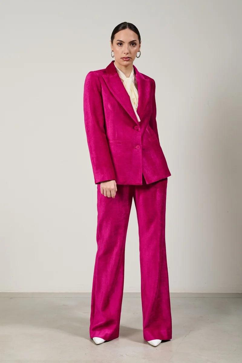 Kaos Pink Velvet Tailored Blazer - Diamonds & Pearls