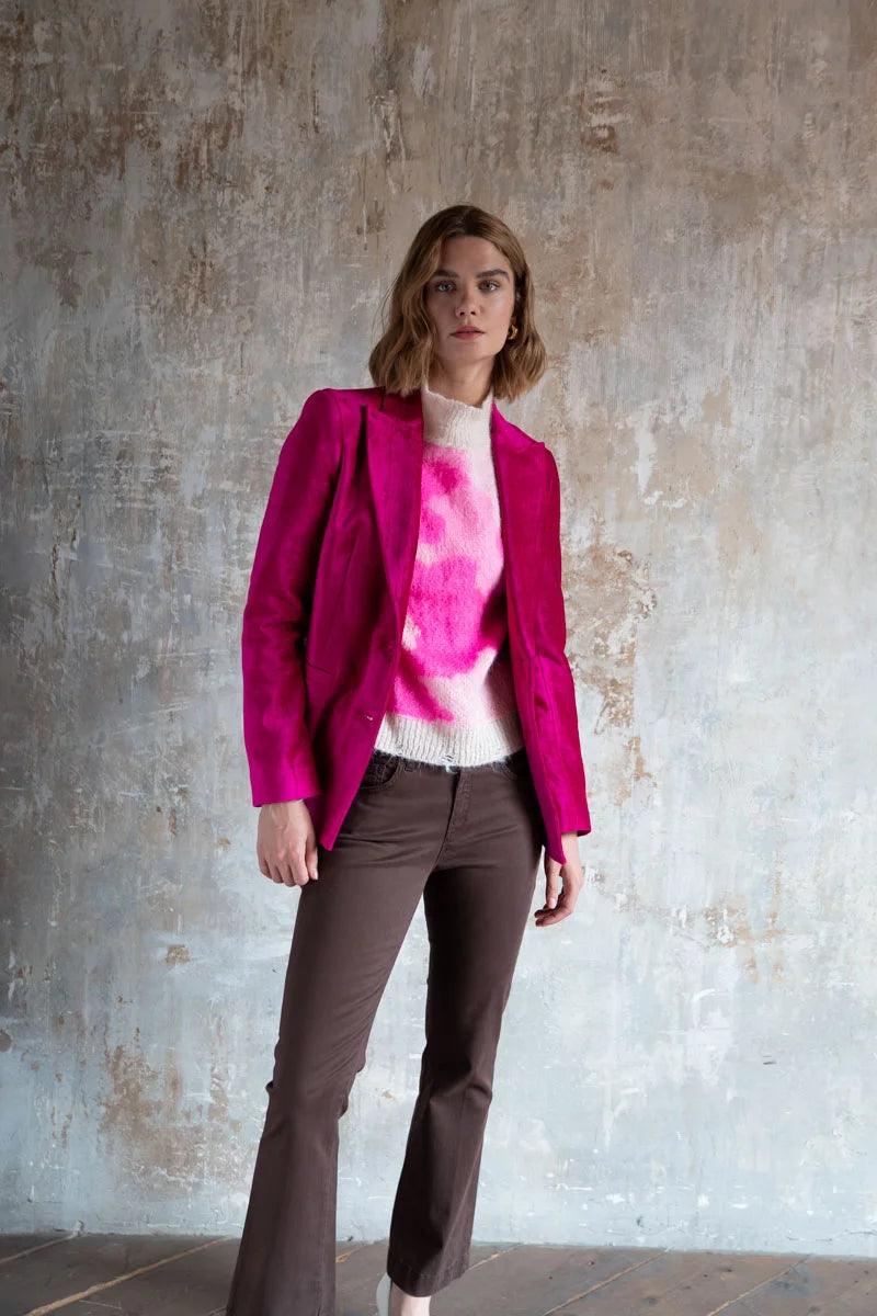 Kaos Pink Velvet Tailored Blazer - Diamonds & Pearls