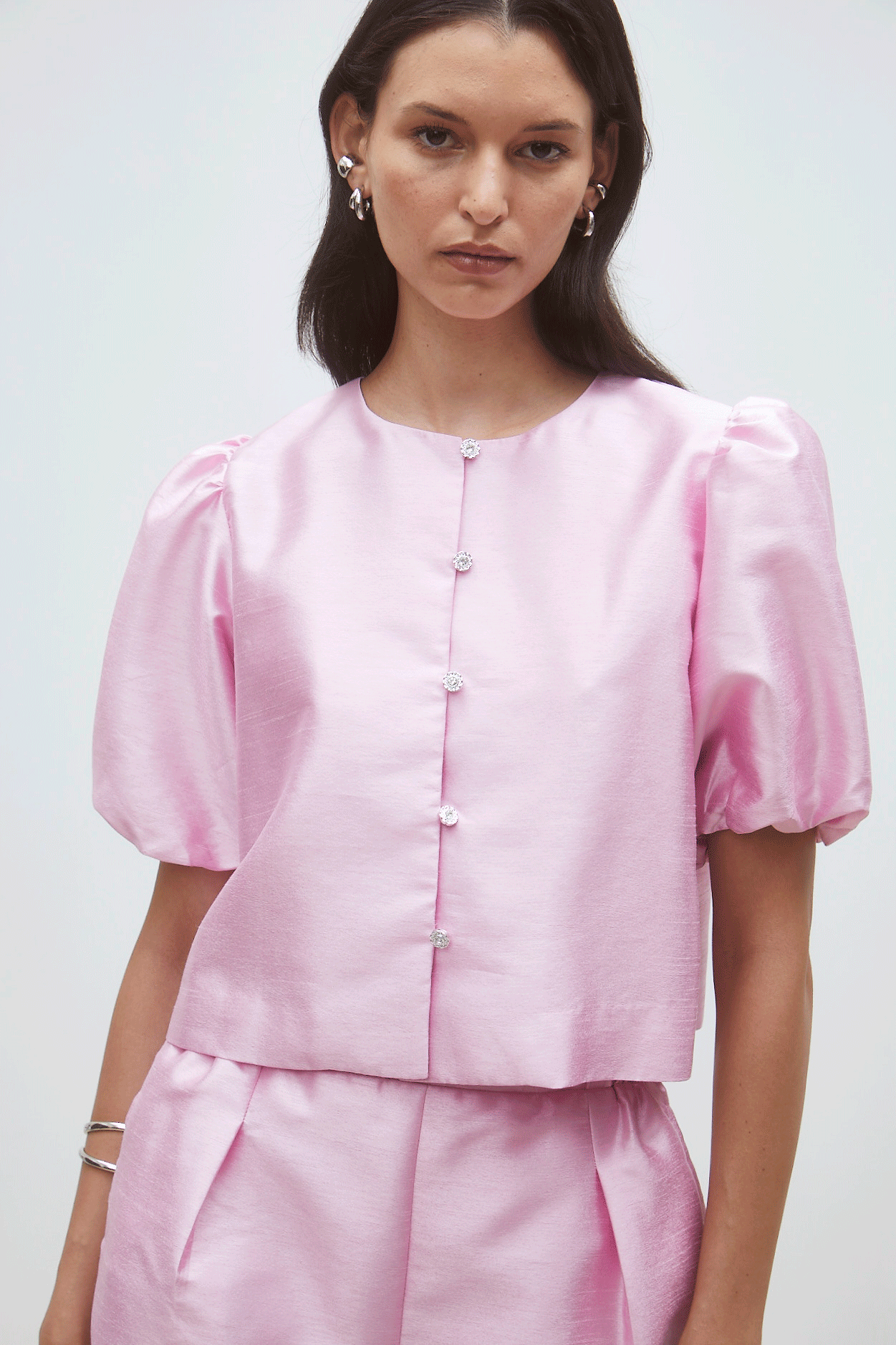Suncoo - Luciol  Rose Puff Blouse