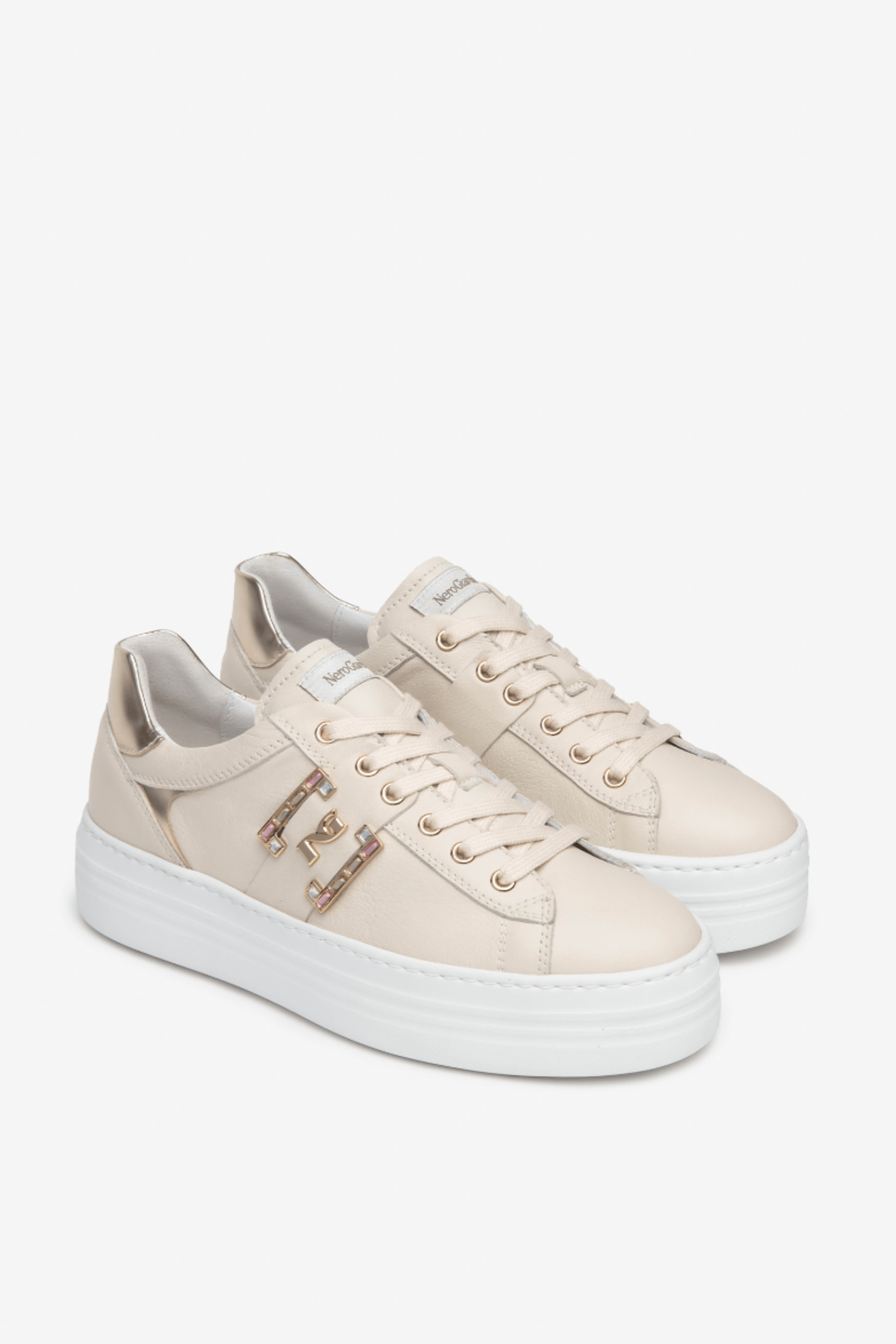 Nero Giardini - E409967D Milk Platform Trainer - Diamonds & Pearls
