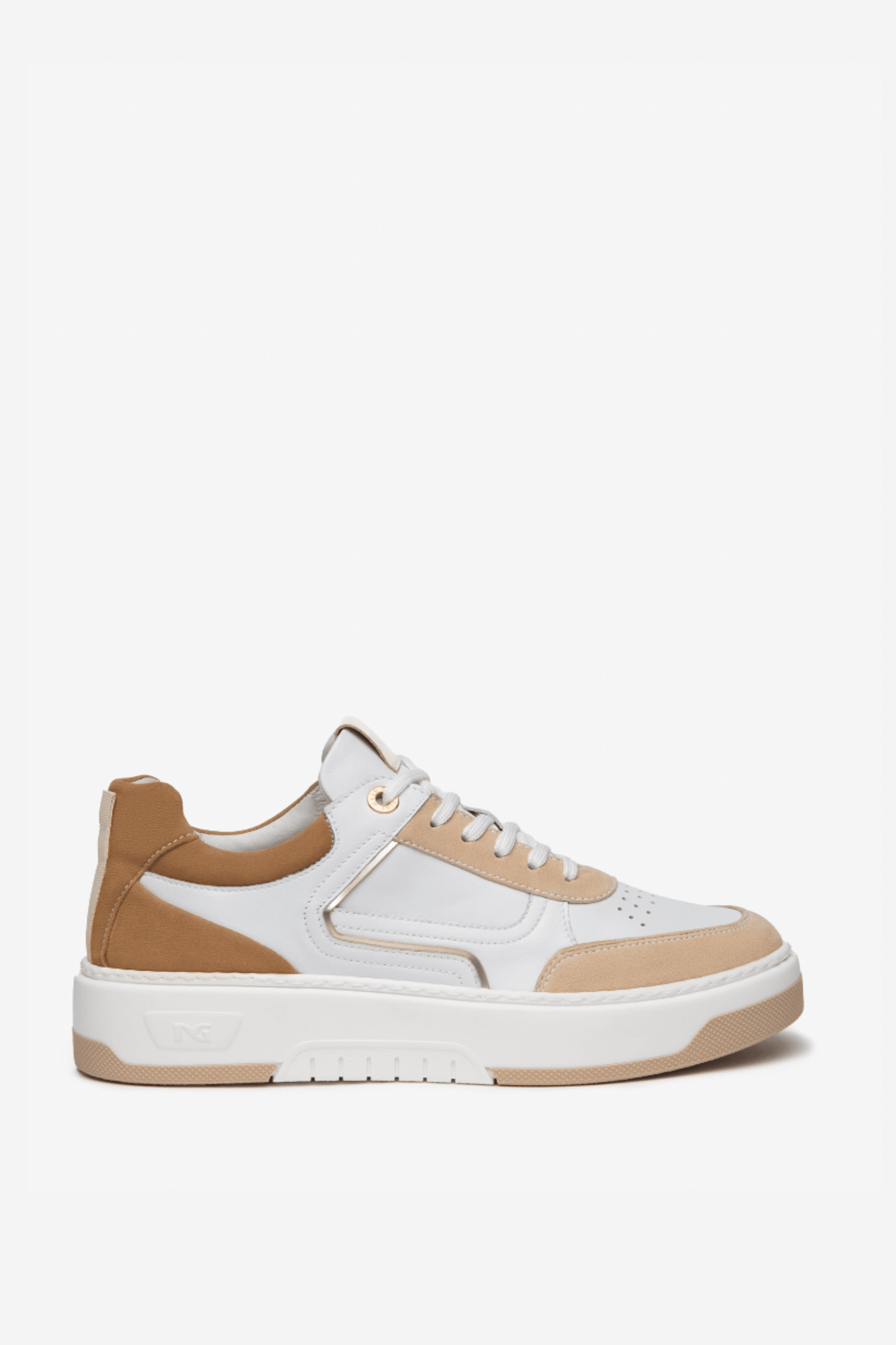 Nero Giardini Tan & White Sneaker - Diamonds & Pearls