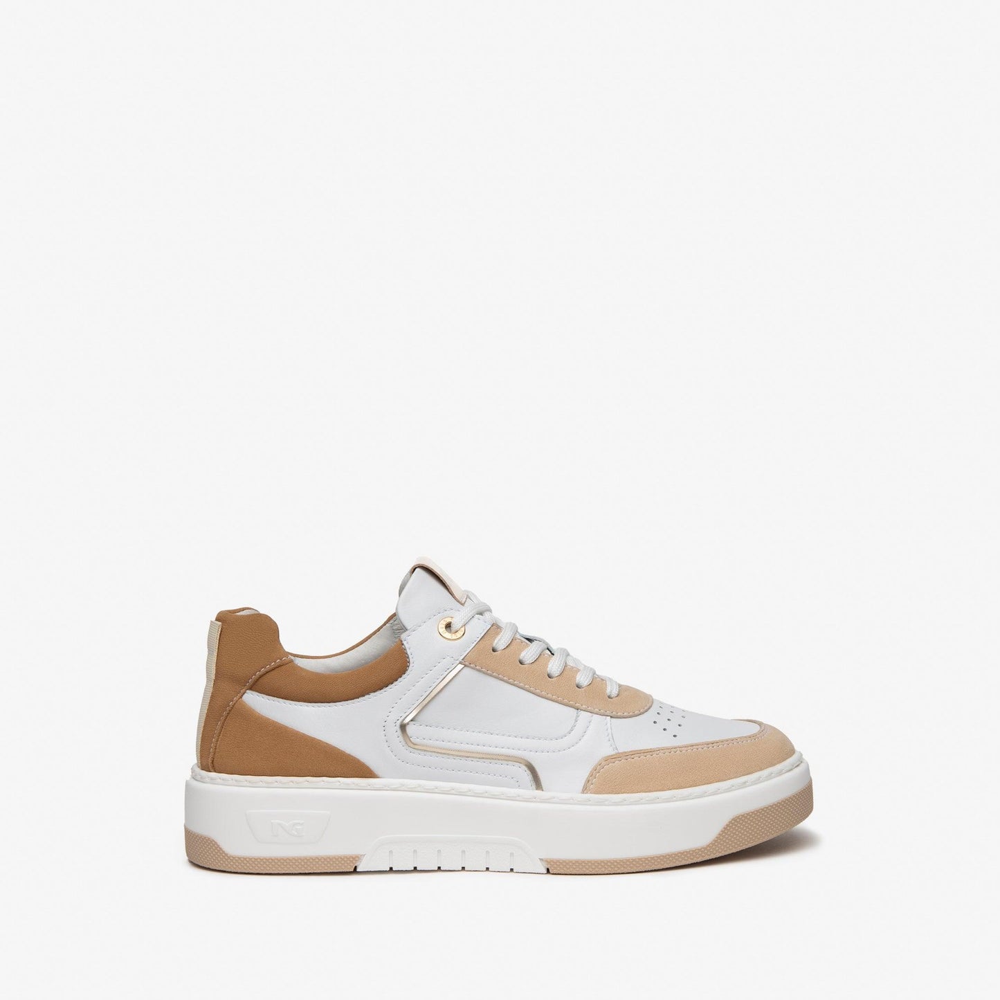 Nero Giardini Tan & White Sneaker - Diamonds & Pearls