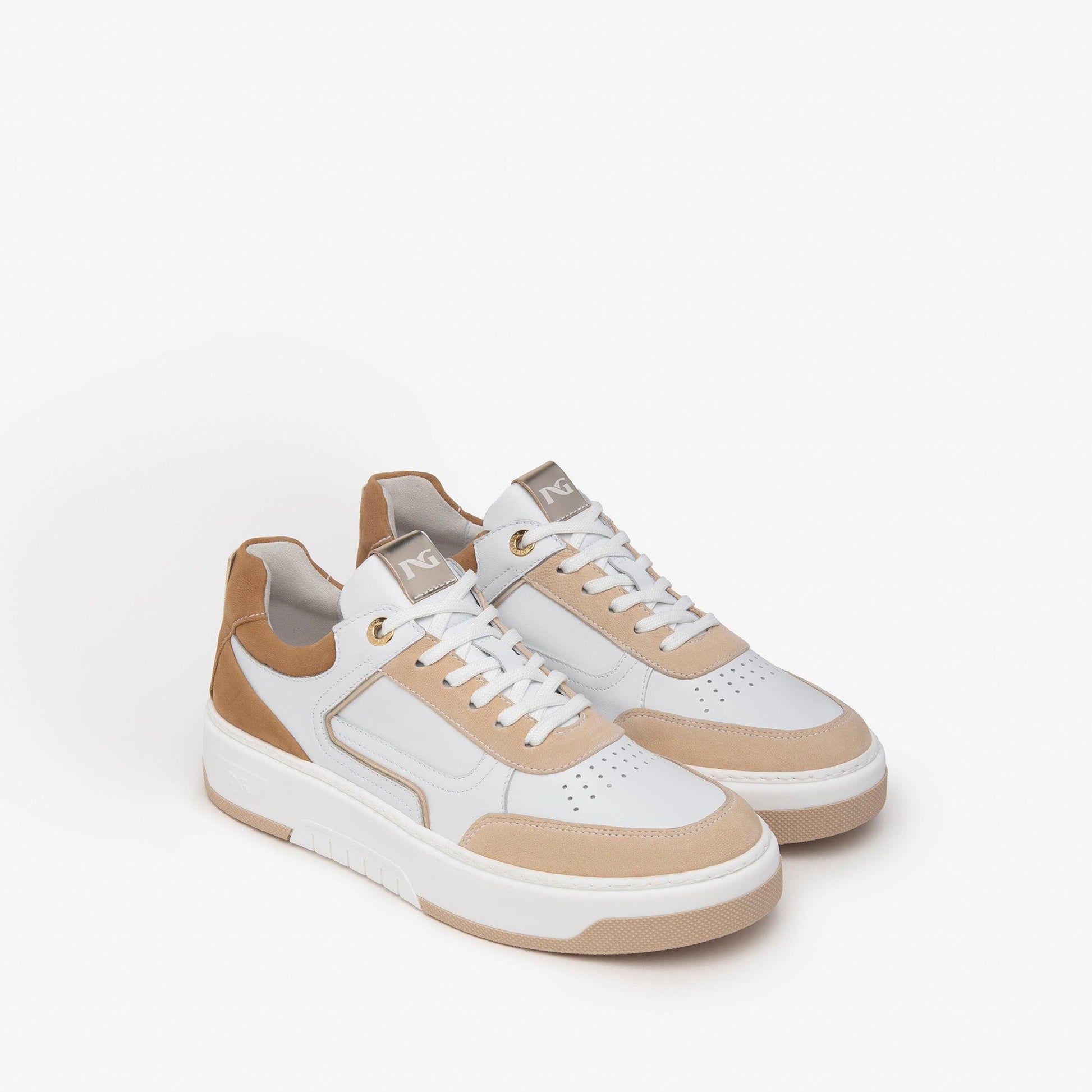 Nero Giardini Tan & White Sneaker - Diamonds & Pearls