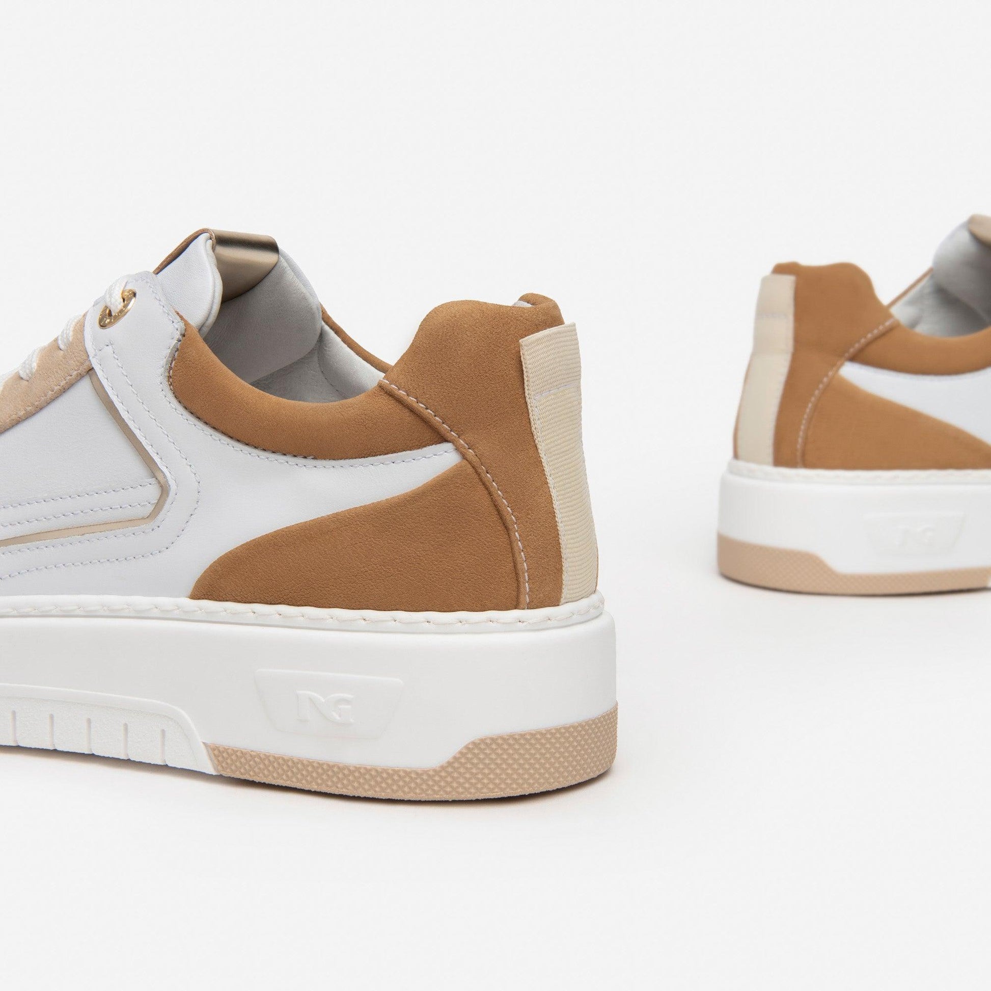 Nero Giardini Tan & White Sneaker - Diamonds & Pearls