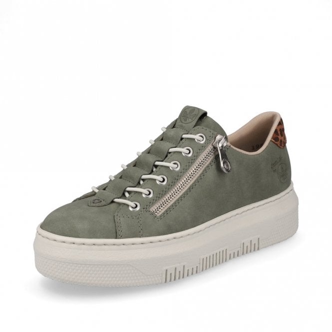 Rieker Grean Trainer With Animal Print Detail