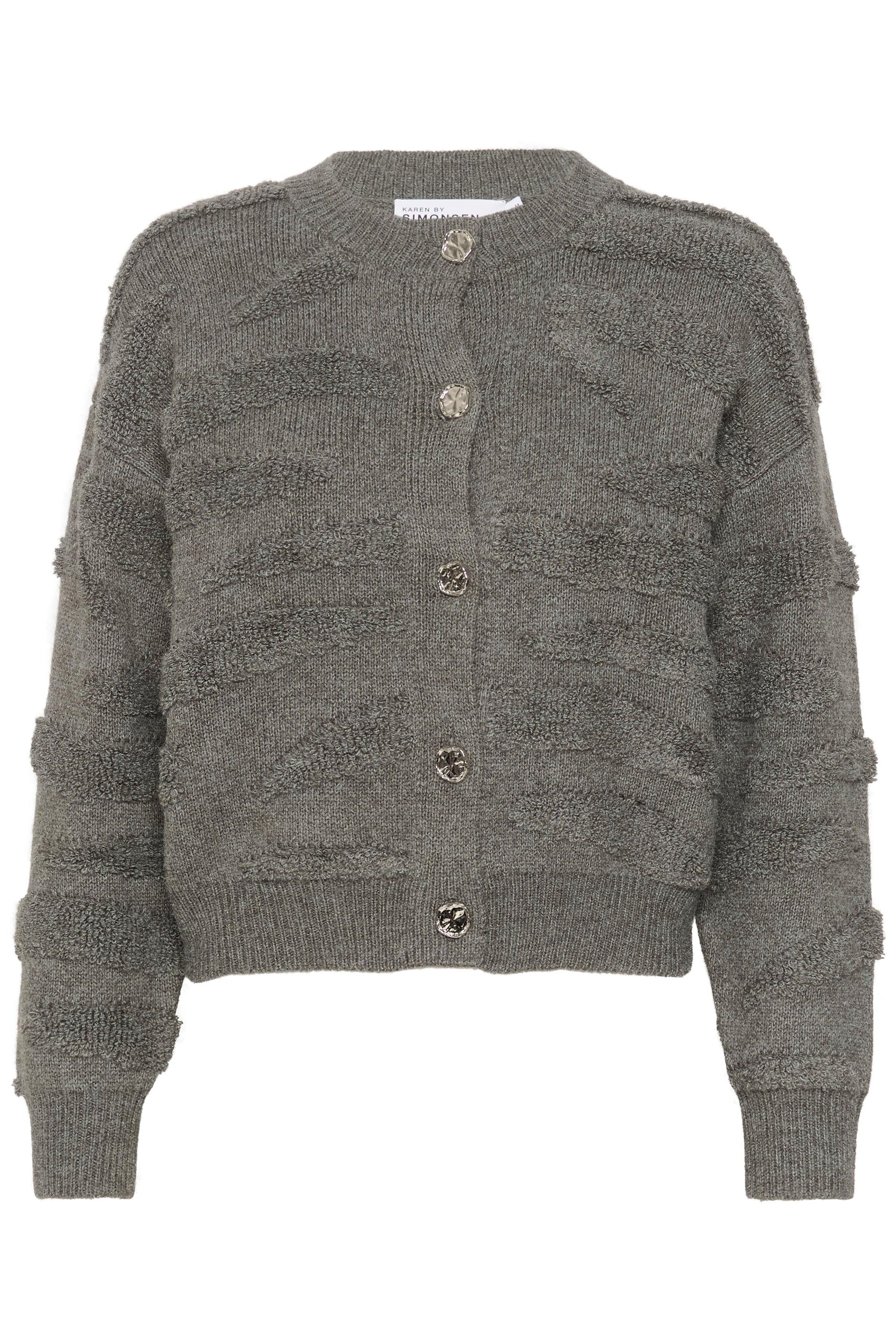 Rosanne Grey Knitted Cardigan - Diamonds & Pearls