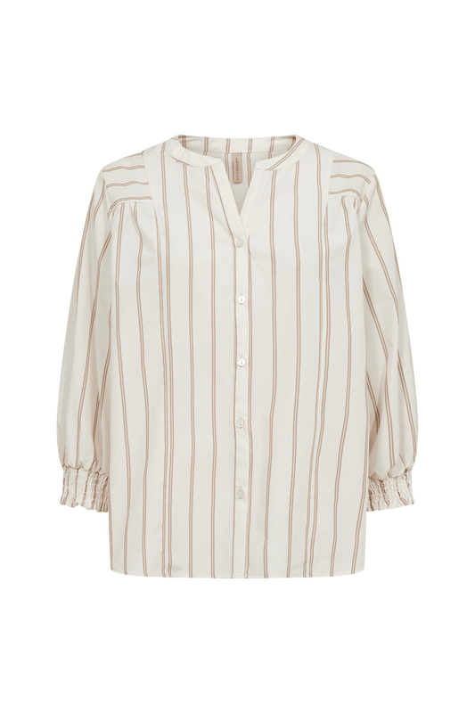 Soya Concept - Felina Shirt In Desert Brown Stripe - Diamonds & Pearls