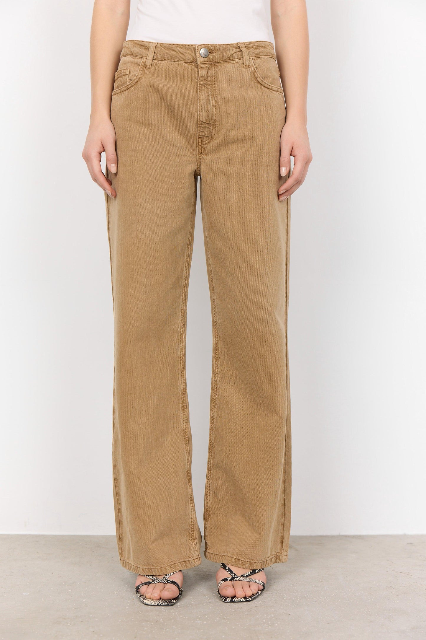 Soya Concept - Ivona Desert Brown Wide Jeans - Diamonds & Pearls