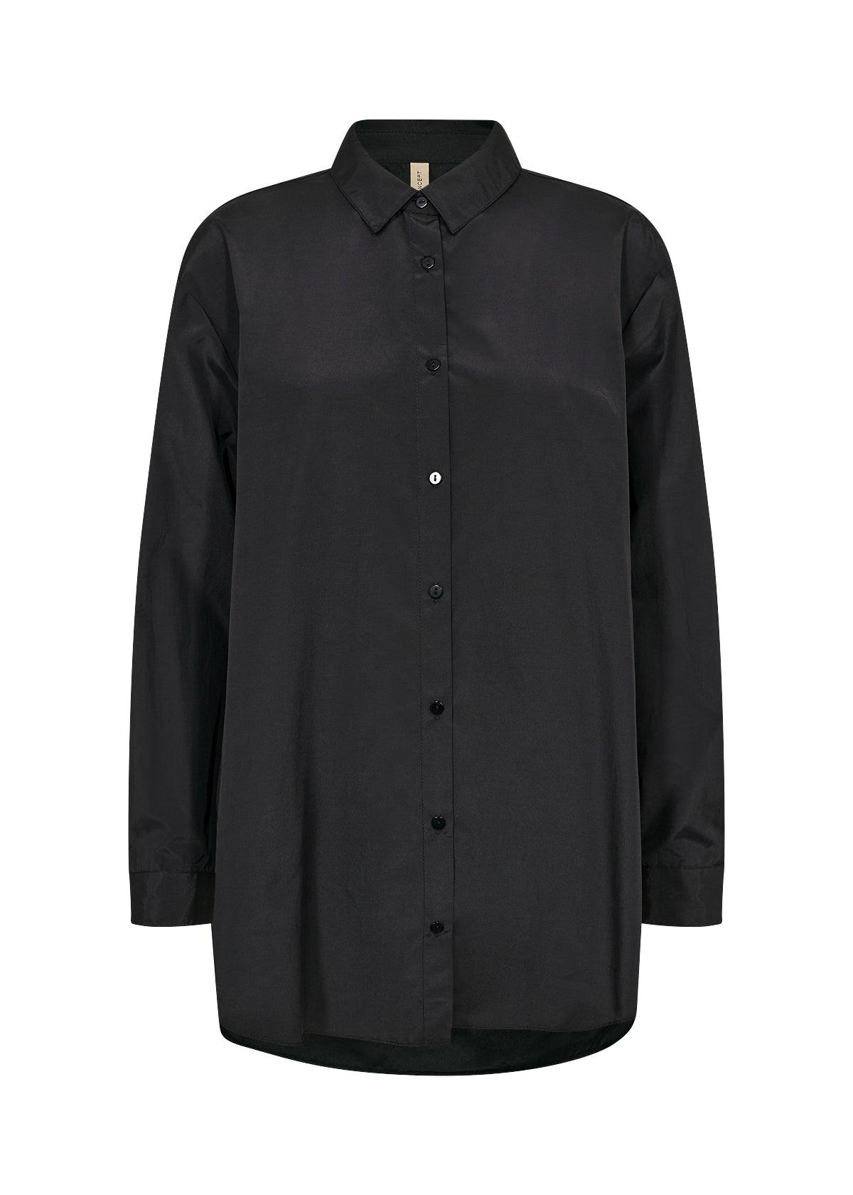 Soya Concept - Oversized Netti Black Shirt - Diamonds & Pearls