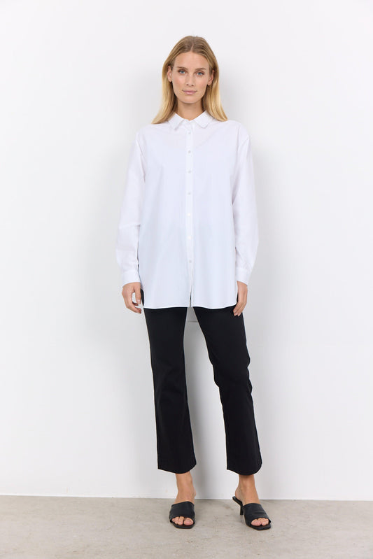 Soya Concept - Oversized Netti White Shirt - Diamonds & Pearls